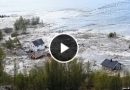 CURIOSIDADES: Vídeo de um deslizamento de terras na Noruega leva 8 casas para o mar